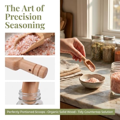 Cucharas de madera para frascos mini de cocina y servir especias 4