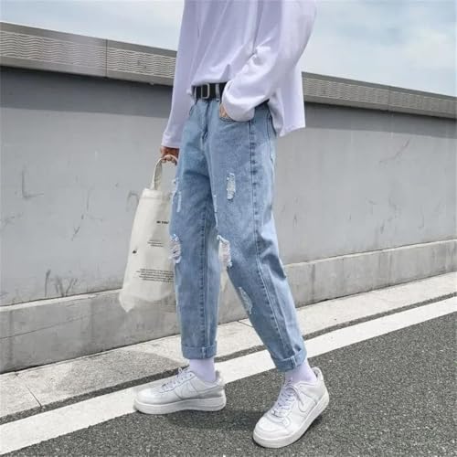 Men Cowboy Pants with Pockets Baggy Loose Vintage Jeans2