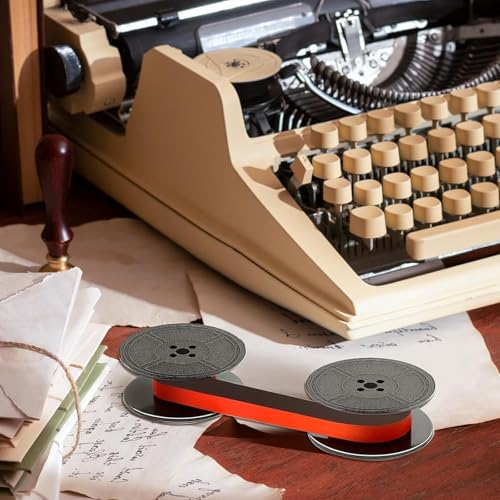Farbbandfabrik Original Farbband für Schreibmaschine - Hochwertiges Farbband in Schwarz/Rot für DIN 2103, 53mm Durchmesser - Klare und präzise Druckergebnisse