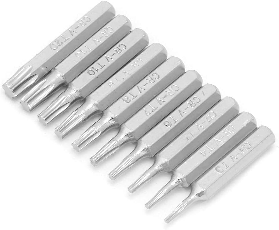 Star Head Screwdriver Bit Set Material 10PCS 1.1 Inch T3 T4 T5 T7 T8 T9 T10 T15 T20 Torx Screwdriver Bits Set 0.2 Inch Dia Shank Repair Bits