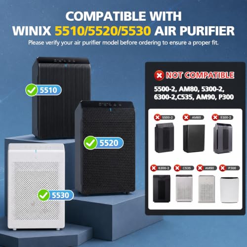 Image of 5510 5520 5530 Pet Care HEPA Filter Q For Winix 5510 5520 5530 Air Purifier