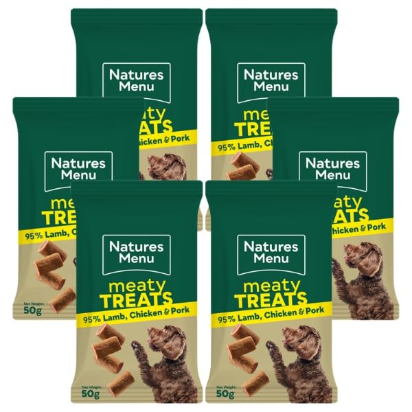 Natures Menu Original Real Meaty Dog Treats – 6 Pack (Lamb & Chicken, 50g Each) | High Protein Snacks for Dogs