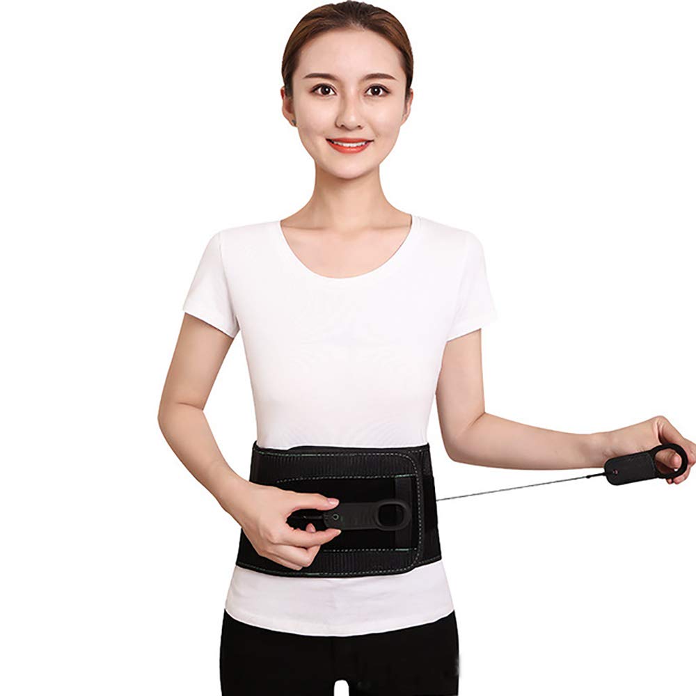 Faja Lumbar Fitness - Soporte Lumbar con Correas de tracción de compresión Fuerte de Doble Banda - para el Alivio del Dolor Lumbar - Tracción de polea,S
