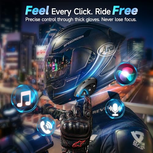 Image of Moman Motorcycle Helmet Headsets, Hands‑Free Helmet Speakers (RSS) | Hi-Fi Speakers Dual Noise Cancellation with Loud Sound, Voice Assistant IPX67 Waterproof for All Helmets and Solo Riding