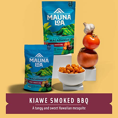 Mauna Loa Premium Hawaiian Roasted Macadamia Nuts 2 Pack, Hawaiian Sea Salt Flavor & Kiawe Smoked Bbq, 8 Oz Ea #TOP2