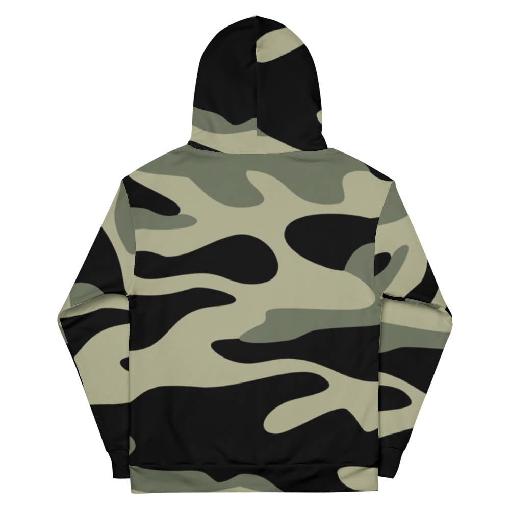 Kamuflaż czarny kamuflaż wojskowa moda uliczna unisex bluza z kapturem, biały, L