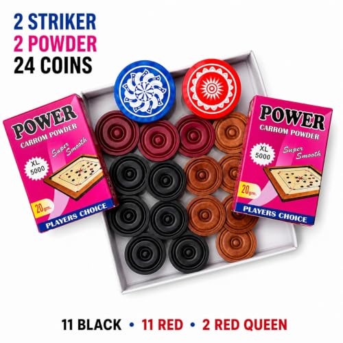 Generic Wooden Carrom Coin Set 24 Coins - Image 4