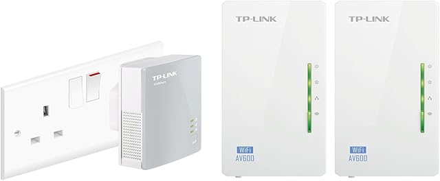 TP-Link TL-WPA4220T KIT 2-Port Powerline Adapter WiFi Starter Kit, Range Extender, Broadband/WiFi Extender, WiFi Booster/Hotspot, No Configuration Required, UK Plug