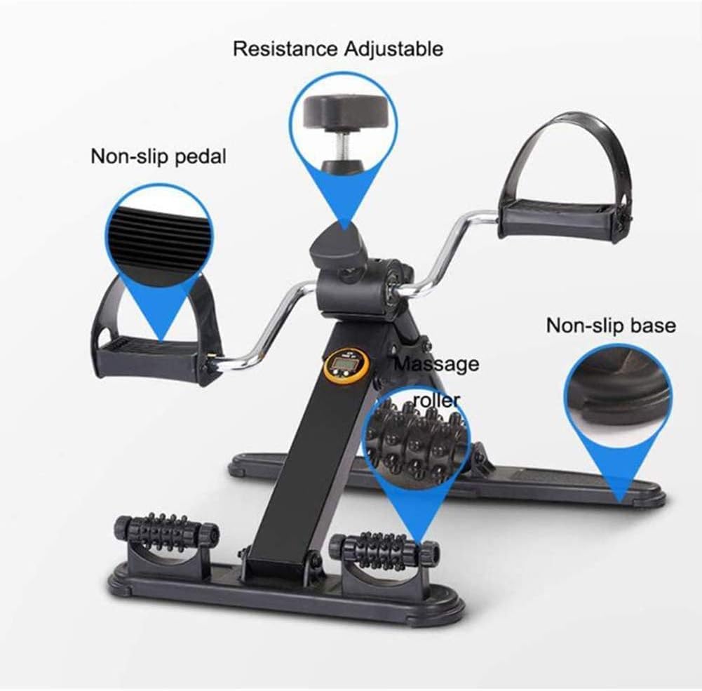 Składany rower treningowy Mini LCD, przenośny przyrząd do ćwiczeń na pedałach Fitness Cardio, kryty schodek Stepper Regulowana maszyna krokowa Hometrainer Czarny