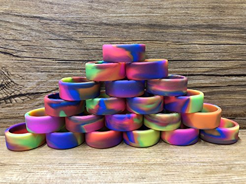 21mm Silicone Protective Bands Ring Cover Bumper Band 23 Colors Available (4-Pack (Rainbow))