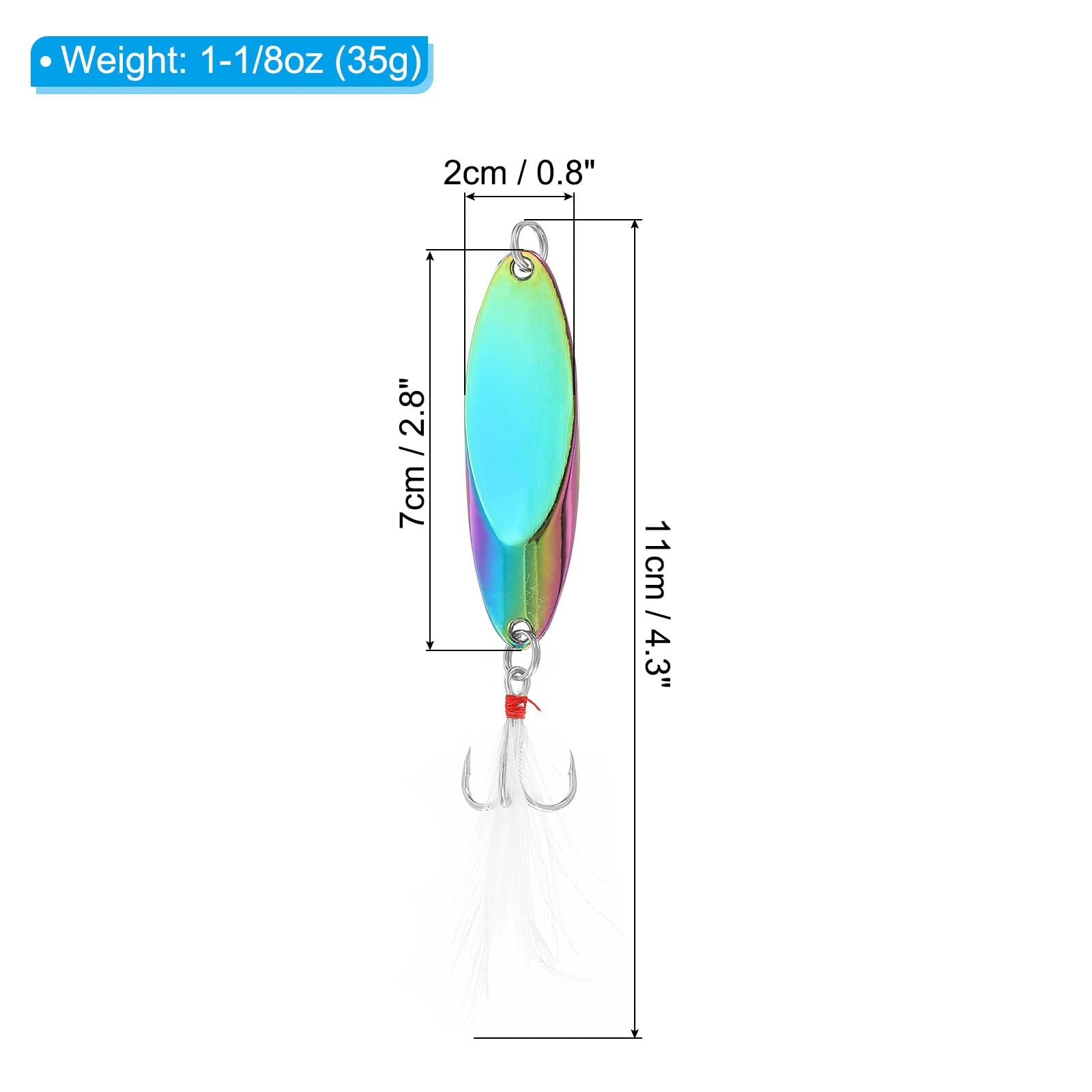 PATIKIL Fishing Spoons 1-1/8oz 35g - Image 2