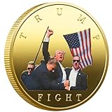 Trump 2025 Commemorative Coin, Gold-Plated 45th & 47th Presidential Challenge Coin with Eagle Design, Limited Edition Patriotic Collectible Gift for Trump Supporters & Coin Collectors