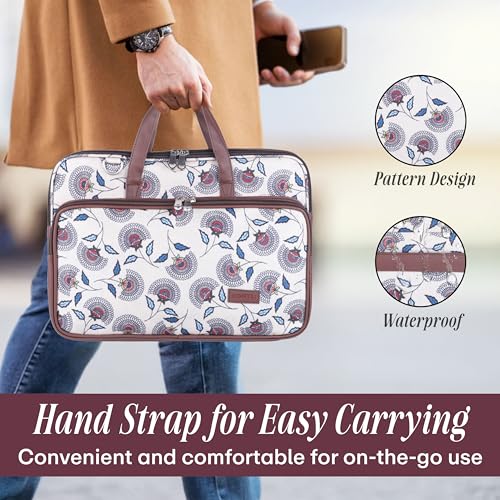 Image of Protecta Stride Floral Printed Laptop Messenger Bag for Men and Women for Office 16 inch Use Macbook Office Briefcase Bag Print Padded Sleeve Straps Durable Design Lightweight 18L Flower Print