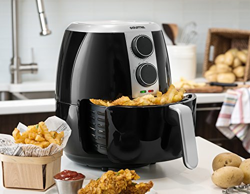 Gourmia Gaf375 4.5 Qt Air Fryer | Oil-Free Healthy Cooking | Adjustable Time And Temperature Dials | Removable Dishwasher-Safe Crisper Tray | Free Recipe Book Included #TOP1