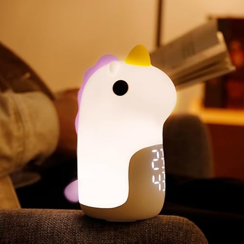 CLEAYODO ユニコーンライト テーブルランプ 授乳灯 シリコン/色温度/明るさ調節 目覚まし時計 間接照明 室内照明 ルームライト ユニコーン