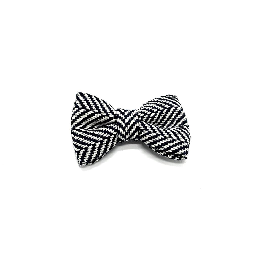 Hugo & Hudson Herringbone Bow Tie for Dog, Large, Navy