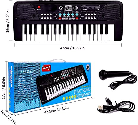 Image of Tap N Grab | 37 Keys Piano for Kids and Adults |?Keyboard for Beginners | Musical Instrumental Toy | Battery (Or) Direct DC Power Operated | Song Recorder with Microphone | Analog Arranger