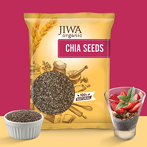 Image of JIWA healthy by nature Organic Chia Seeds| Raw & Unroasted Seeds for Eating | Superfood | Rich in Omega 3, Antioxidants and High Fiber| Indian Origin | Certified Organic & Gluten Free | 1 kg