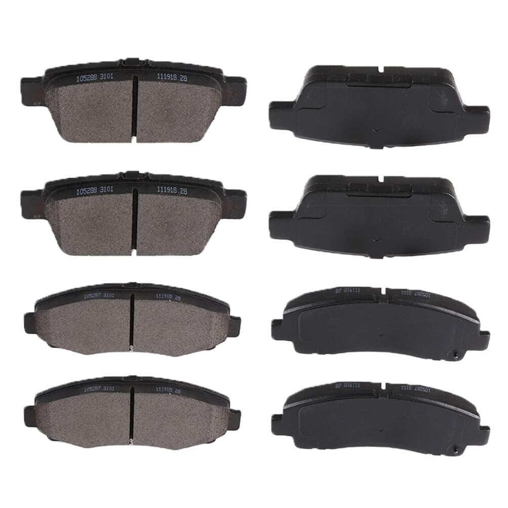 cciyu D1102 D1103 Front &amp; Rear Semi-Metallic Disc Brake Pads Kit For Honda Ridgeline 2006-2011 8PCS