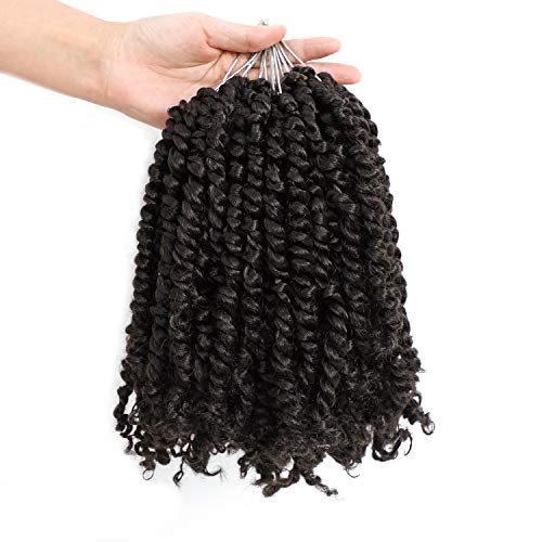 8 Inch Bob Passion Twist Crochet Hair 8 Packs Short Pre-twisted Crochet Passion Twist Braids Pre-looped Hair Extensions (8 inch (Pack of 8), #2)