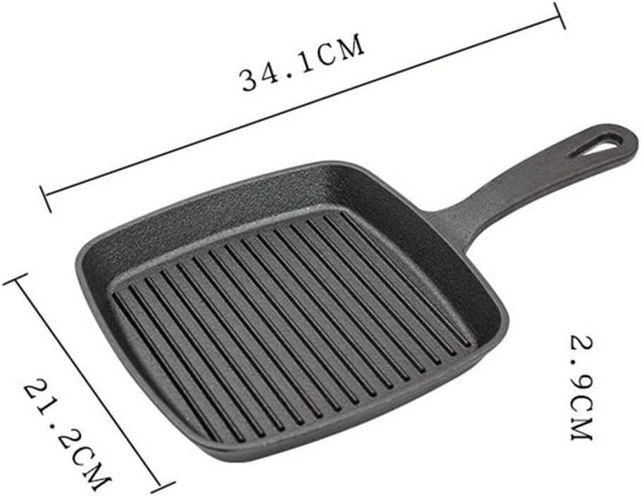 Cast Iron Cauldron Steak Skillet Grill Pan Gas Stoves Non-stick Frying Pans Home Garden Wok Stripe Thick-bottomed