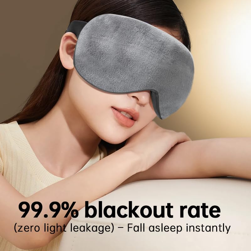 Heated Eye Mask With Massager, Cordless Silk Heating Eye Mask For - View #11