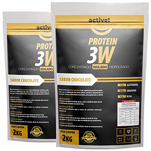 whey 3w concentrado isolado hidrolisado 4kg active vários sabores