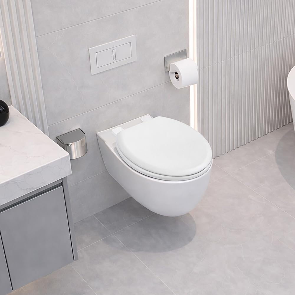 deska sedesowa z drewnianym rdzeniem, matowa – Soft-Touch i ultragładka (bez skórki pomarańczowej), wolnoopadająca i szybkie zapięcie (Easy-Clean) – kształt O, rozstaw otworów 155 mm – PIKLiDS