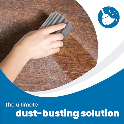Image of Gadgetime USA Damp Clean Duster for Cleaning - Reusable Household Duster Sponges for Cleaning Blinds, Glass, Baseboards, Vents, Mirrors, Cobweb, Glass, Tiled Walls, Fans & Furniture