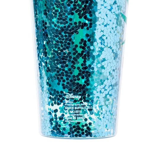 Image of Silver Buffalo Disney Lilo and Stitch Ohana, Plastic Cold Cup, 32oz | Confetti, Includes Lid and Straw, 0.95 Liters