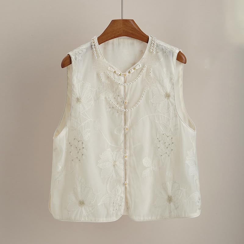 Chaleco de verano para mujer elegante con bordados de estilo oriental 6