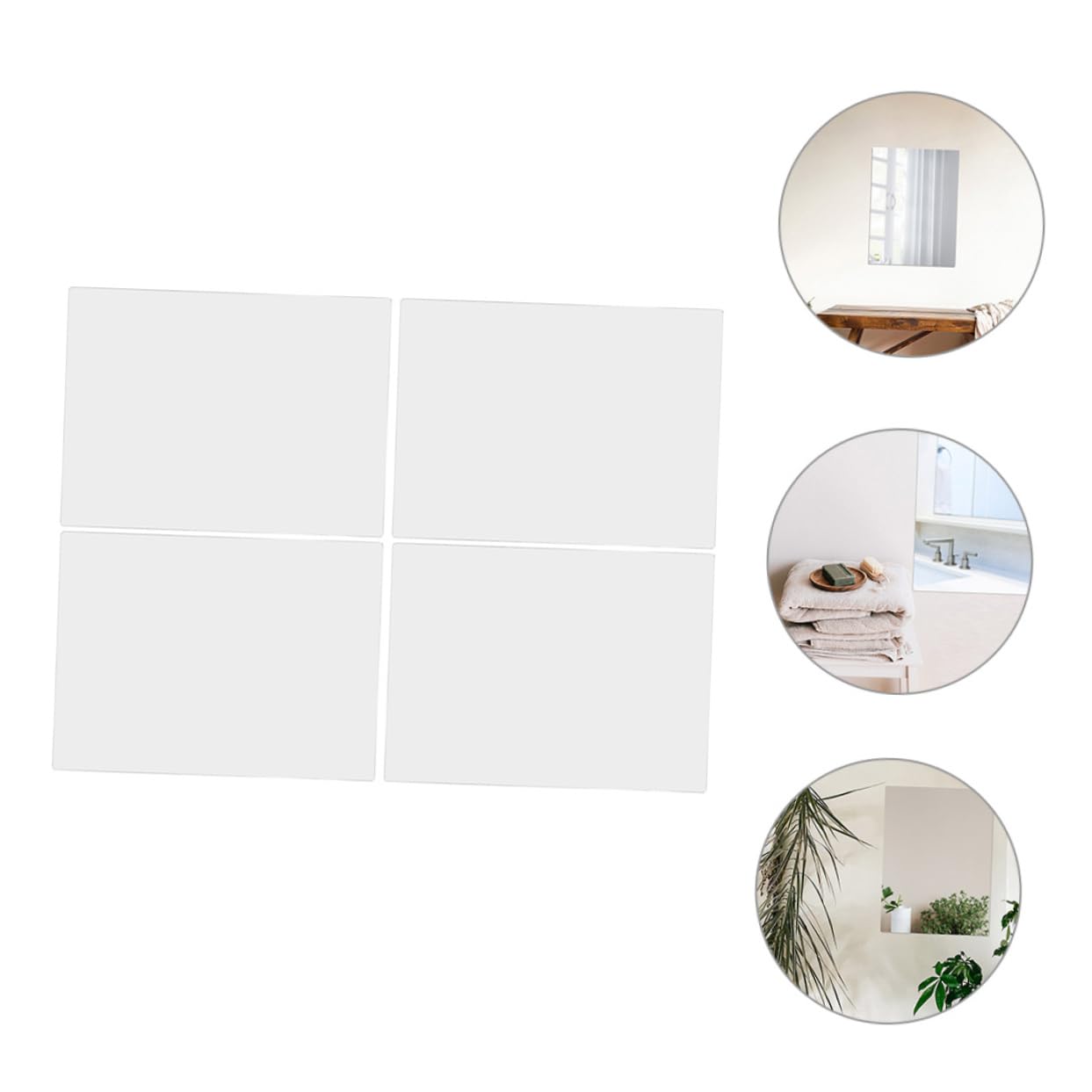 Ciieeo 4 pezzi Autoadesivo Acrilico da Design Moderno e Versatile per Bagno e Camera da Facile Installazione Forare Superficie Facile da
