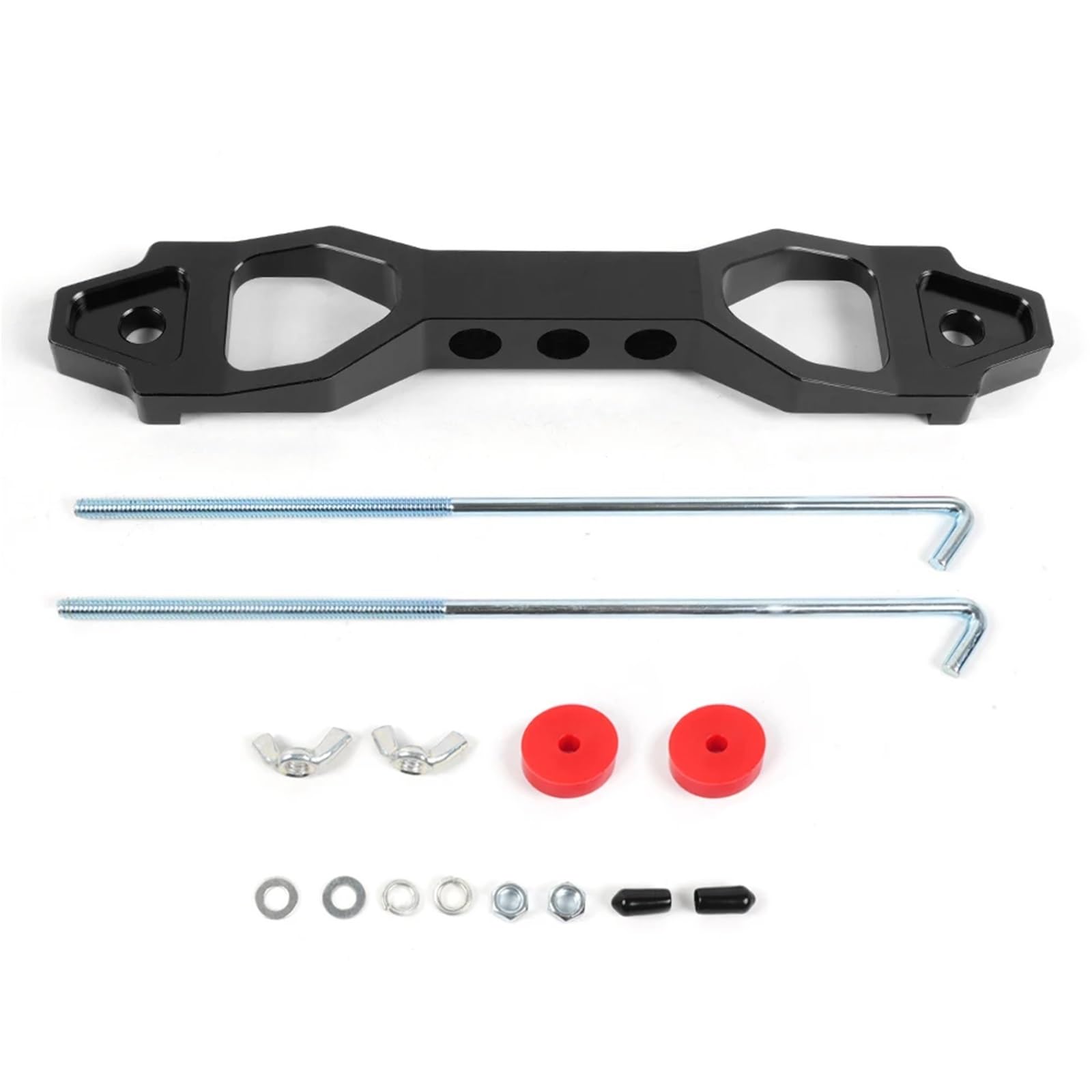 Mocowania silnika samochodowego Dostarczono 140mm/190mm Billet Aluminium Samochodowy Akumulator Mocowanie Uchwyt Mocujący Akumulator 14cm 19cm BTD038(190mm Black)