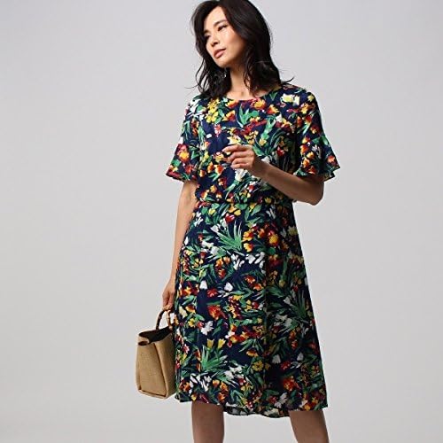 Amazon Co Jp アンタイトル Untitled 洗える デイジーカットパターンワンピース ネイビー 193 02 M 服 ファッション小物