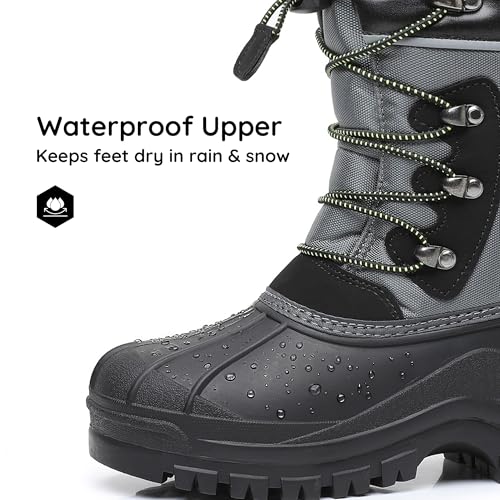 Apakowa Kids Boys Girls Winter Snow Boots Waterproof Outdoor Insulated Snow Boots (Little Kid/Big Kid)2
