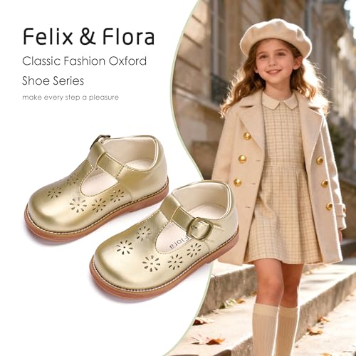 Image of Felix & Flora Toddler Little Girl Mary Jane Dress Shoes - Ballet Flats for Girl Party School Shoes