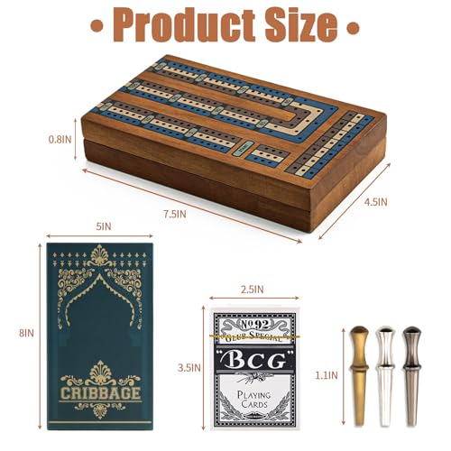 Juego de Mesa Cribbage de Madera con Almacenaje y Pegas miniatura 5