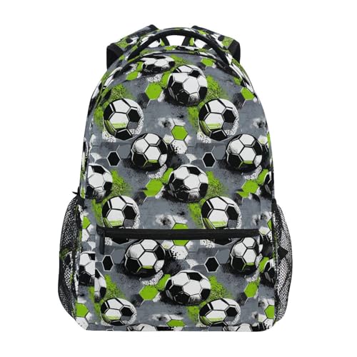 Football Green Watercolor Backpack for School Boys Girls Adults Kids Bookbag Laptop Bag 15L