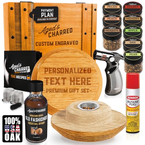 Custom Whiskey Cocktail Smoker Kit with Torch & Wood Chips