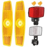 VANZACK Reflectores De Bicicleta para Rayos, Kit De Seguridad Nocturna con Reflector Y Delantero, Accesorios para Bicicleta...