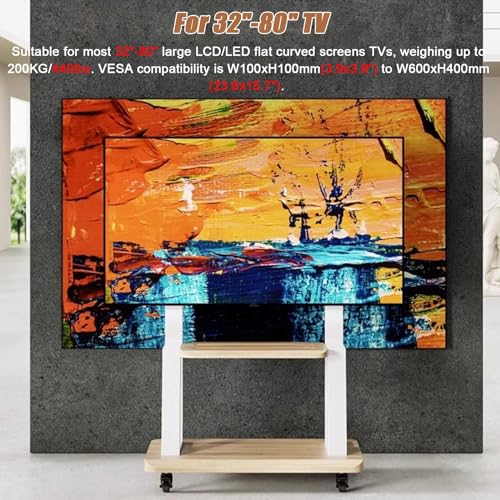 Soporte móvil para TV de piso para pantallas de 32"-80" miniatura 6