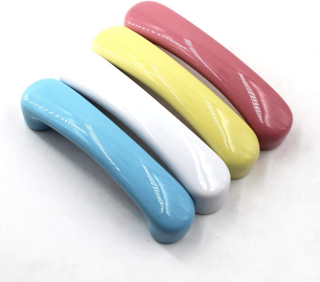 Yellow Ceramic Cabinet Handles Drawer Pulls Knobs Cupboard Knobs for Kitchen Knobs Kids Room Cabinets Closets Toy Organizer Box Bookcase
