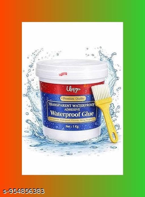 Image of Crack Seal Glue - 300gm with Brush Transparent Waterproof Glue for Roof Leakage Crack Seal Agent Roof Water Leakage Solution Water Proof Glue, Waterproofing for Pipe Wall Tiles - 300gm KT 151