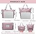 Large Capacity Folding Travel Bag, Lightweight Waterproof Luggage Bag, Expandable Travel Duffel Bag, Dry Wet Separated Gym Tote Bag, Weekender Overnight Bags for Women and Man (Pink)