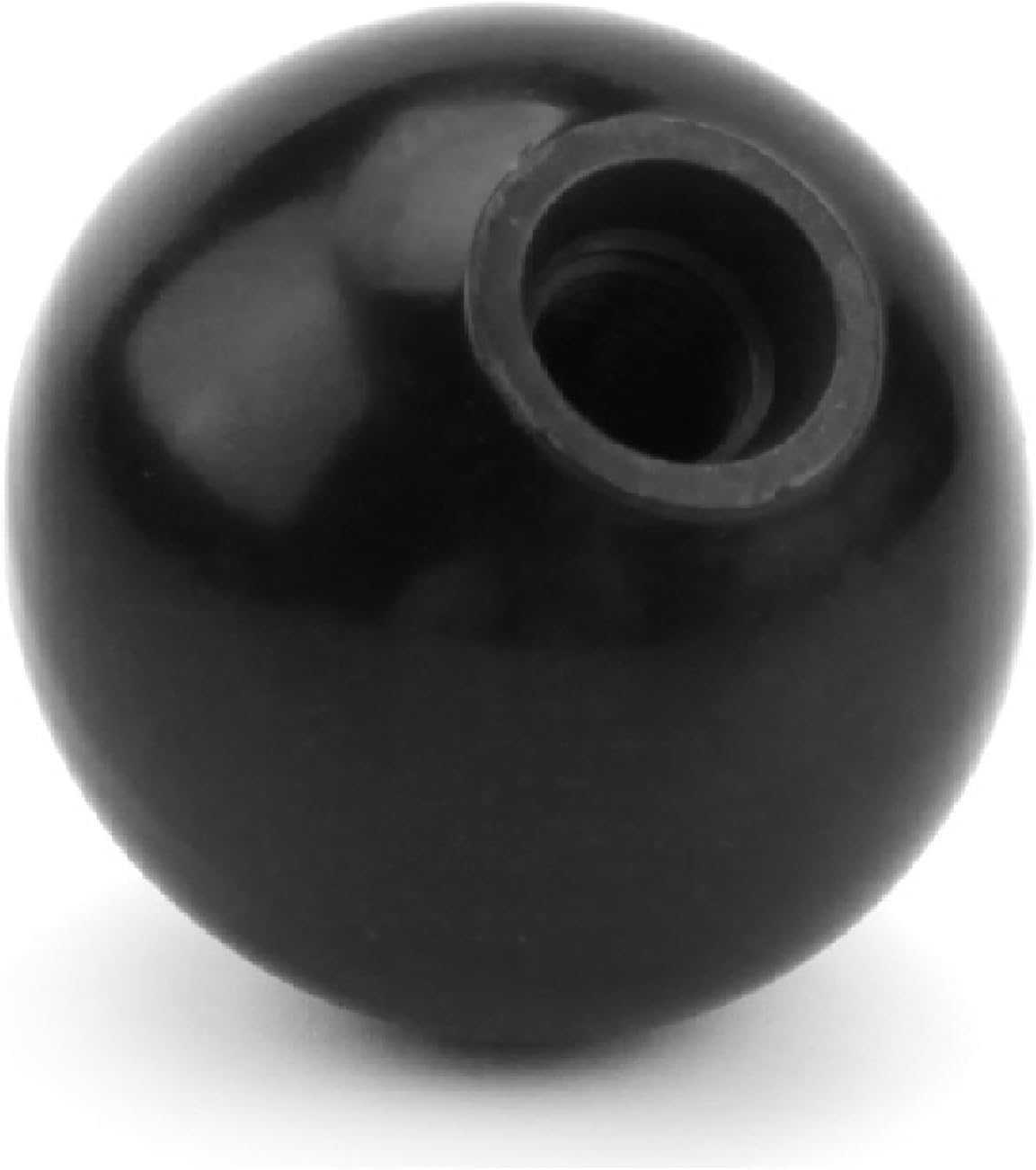5Pcs Black Threaded Ball Knobs, 2" Dia Ball Knob Female, 5/8" Thread Depth, 1/16" Thread Pitch, 1/2" Thread Dia Female Thread, Bakelite Handle Thermoset Ball Knob Lawn Mowers