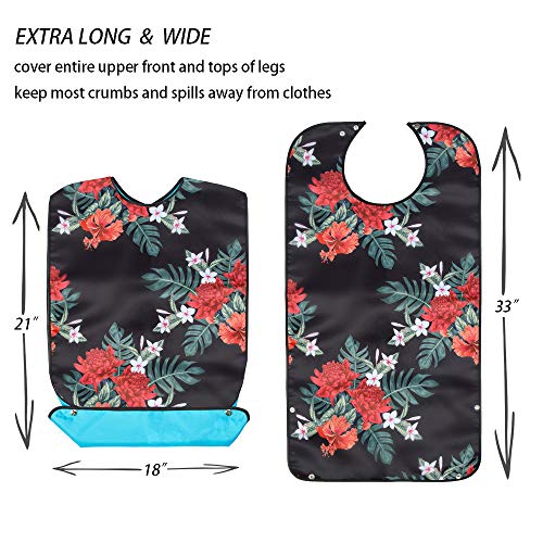 3 Pack Adult Bib For Eating Washable Reusable Waterproof Clothing Protector For Women #TOP5