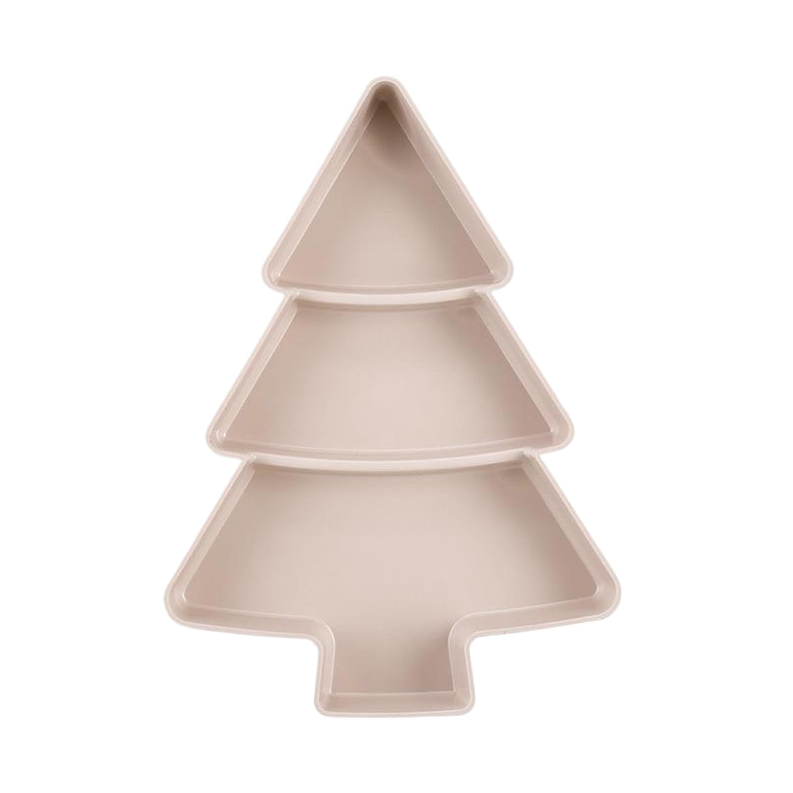 QOKLIYUI Household Kitchen Supplies Plastic Tray for Home Snacks Christmas Tree Shaped Candy Snacks ABS Christmas Tree Fruit Bowl, Light Pink