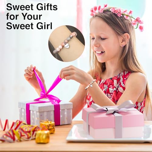 Chuchoter To My Daughter/Granddaughter/Niece Bracelet,Sweet Heart Natural Stone Beaded Bracelet For girl,Birthday Christmas Valentines Graduation Gifts for girl2