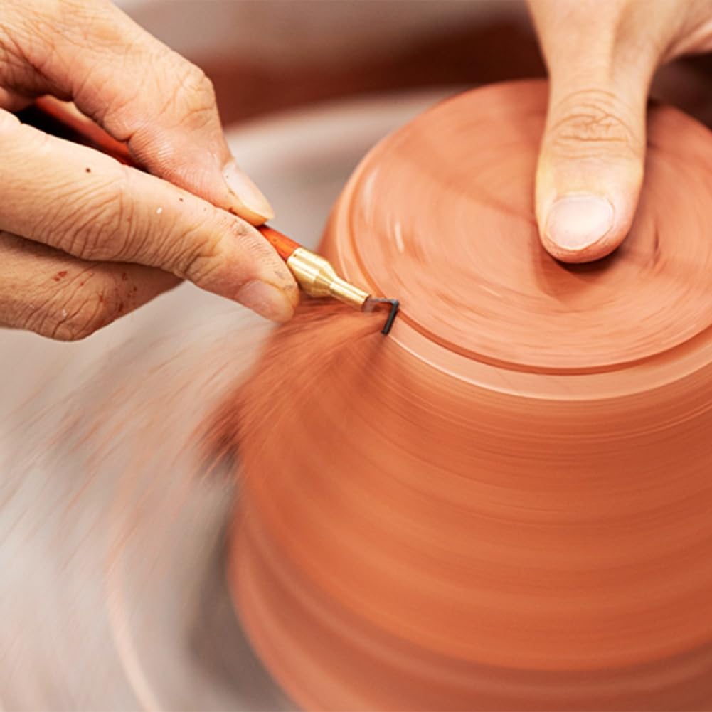 Skrobak do przycinania z podwójną głowicą ze stali wolframowej, drewniany uchwyt, przycinanie rzeźby, tekstura ceramiczna, narzędzie do rzeźbienia i toniowania, narzędzie do cięcia konia S