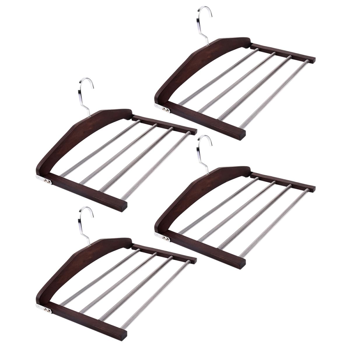 NUOBESTY Percha Rotación para Antideslizante Multifuncional Madera de 4 Piezas Diseño Plegable 360 Grados Pantalones Bufandas para Uso en Habitación